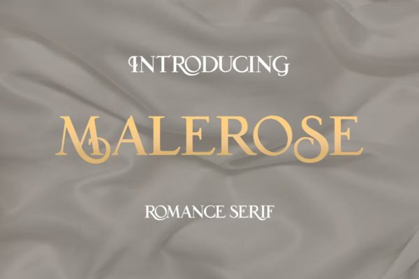 时尚优雅杂志婚礼徽标logo设计衬线英文字体 Malerose