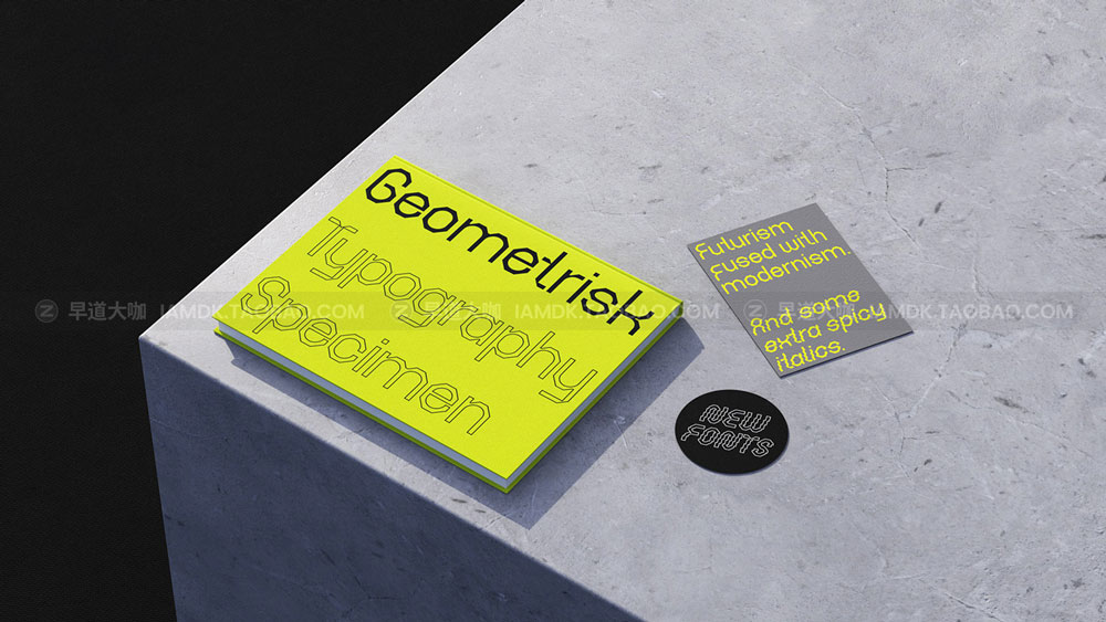 机能未来复古酸性潮流先锋工业风赛博朋克个性PS无衬线英文字体 Geometrisk Font Family插图5