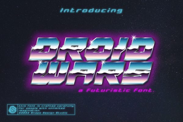 未来科幻机能赛博朋克无衬线英文字体安装包 Droid Wars – Futuristic Font