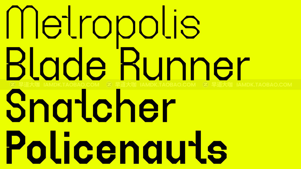 机能未来复古酸性潮流先锋工业风赛博朋克个性PS无衬线英文字体 Geometrisk Font Family插图9