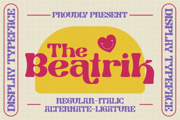 现代复古杂志报价品牌设计衬线英文字体 The Beatrik Font