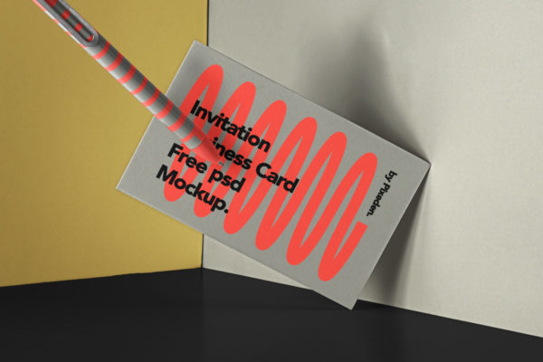 简约邀请函名片卡片设计展示贴图psd样机 Invitation Psd Business Card Mockup Set