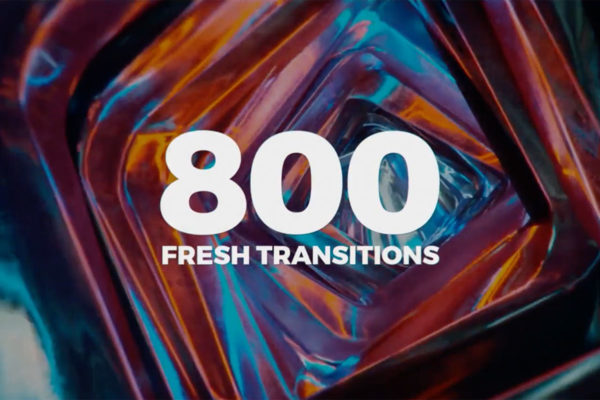 AE模板 潮流故障毛刺失真粒子水墨视频转场特效 Fresh Transitions