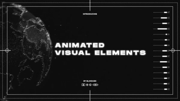 100个未来数字科技感赛博朋克HUD信息边框Alpha透明通视觉动画元素 Blindusk – Animated Visual Elements
