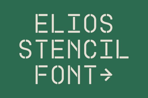 个性独特极简圆角等宽无衬线大写英文显示字体排版素材 Elios – Stencil Display Typeface