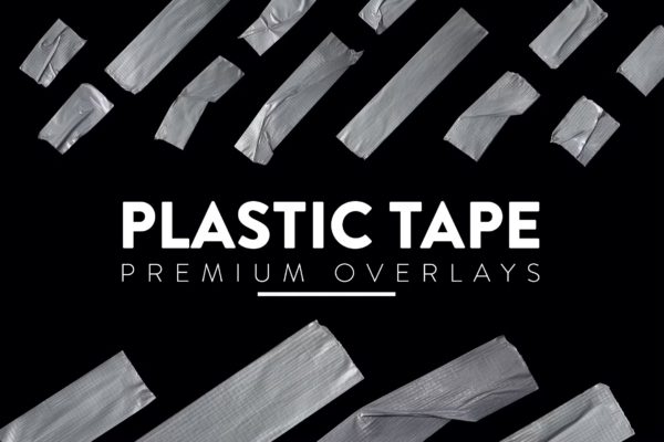 20潮流复古嘻哈塑料胶带png免抠图片设计素材 20 Plastic Tape Overlay HQ