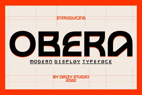 现代科幻海报标题徽标logo设计粗体衬线英文字体素材 Obera Font