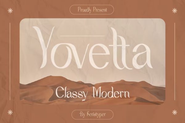 时尚优雅标题品牌标志设计无衬线英文字体 Yovetta Font