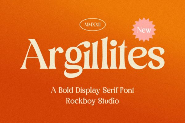 优雅时尚杂志广告标识设计衬线英文字体 Argillites – Display Serif Font