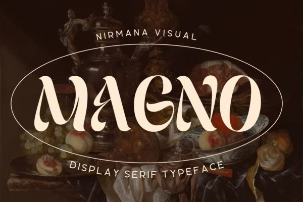 时尚复古杂志广告徽标logo设计衬线英文字体 Magno – Vintage Font