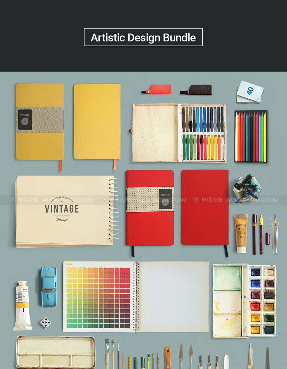 时尚品牌设计展示样机办公场景创建者psd设计素材套装 ArtBox – Artistic Mockup Kit插图2