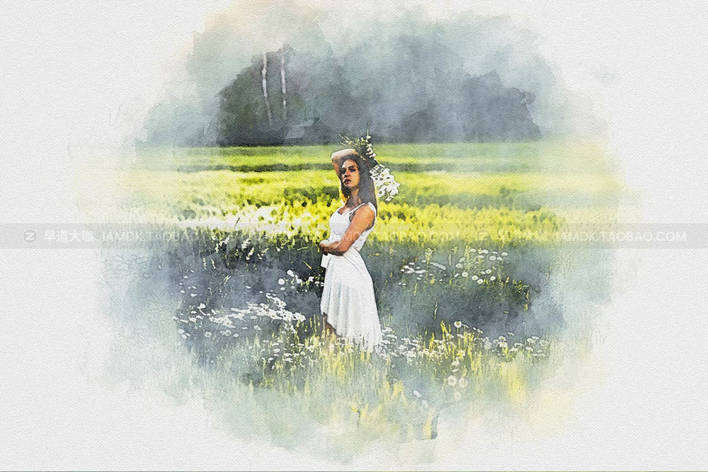 优雅水彩艺术绘画效果照片修图处理ps样机特效模板 Watercolor Pigments Effect插图1 优雅水彩艺术绘画效果照片修图处理ps样机特效模板 Watercolor Pigments Effect插图1