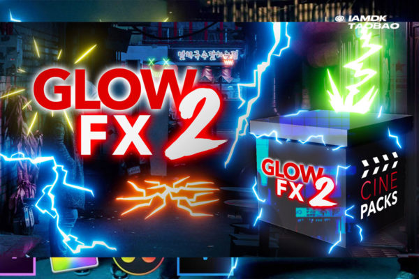 122个手绘发光线条闪电霓虹闪烁图形动画叠加素材 CinePacks – Glow FX 2