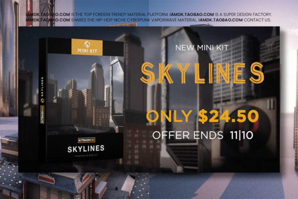 现代城市街区建筑高楼大厦3D模型 KitBash3D – Mini Kit Skylines