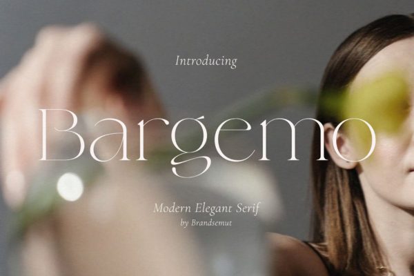 现代优雅杂志包装徽标logo设计衬线英文字体 Bargemo – Modern Elegant Serif