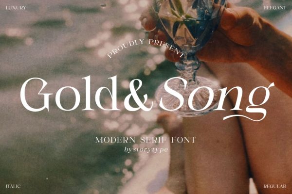 现代优雅品牌海报项目设计衬线英文字体 Gold Song Serif Font