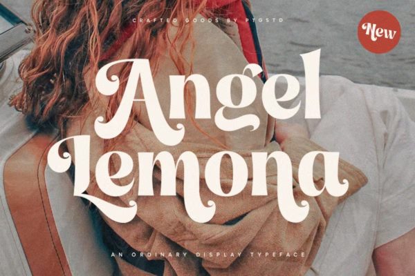 优雅复古杂志海报徽标logo设计衬线英文字体 angel lemona  ordinary