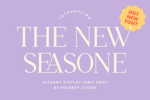 时尚优雅杂志广告标识设计衬线英文字体 The New Seasone – Elegant Display Serif