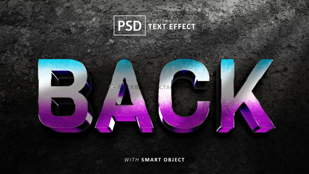 33款赛博朋克科技3d立体标题logo徽标设计展示效果ps样机模板 Text Effect vol 0306插图1