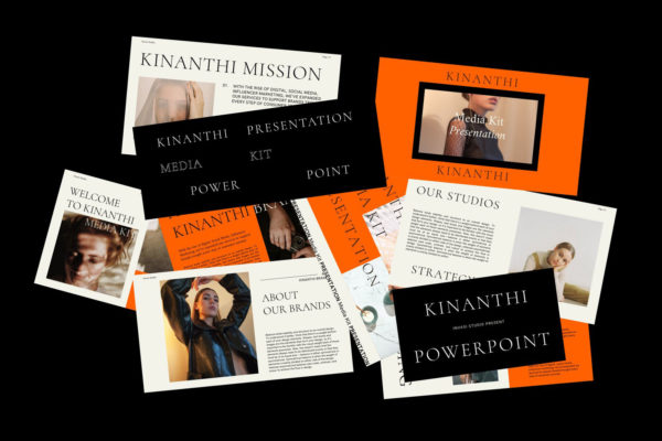 时尚创意公司介绍品牌营销策划ppt+key演示文稿设计模板素材 KINANTHI – PowerPoint Media Kit