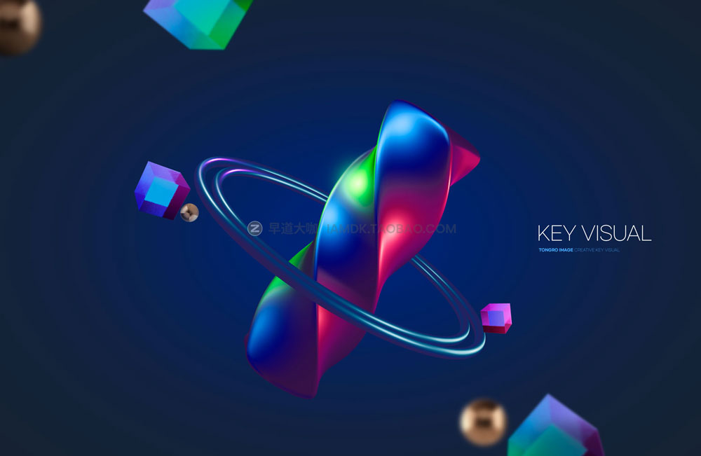 未来科幻抽象3D金属几何科技海报主视觉展板设计psd素材源文件 Abstract 3D Metal Geometric Poster Template插图6