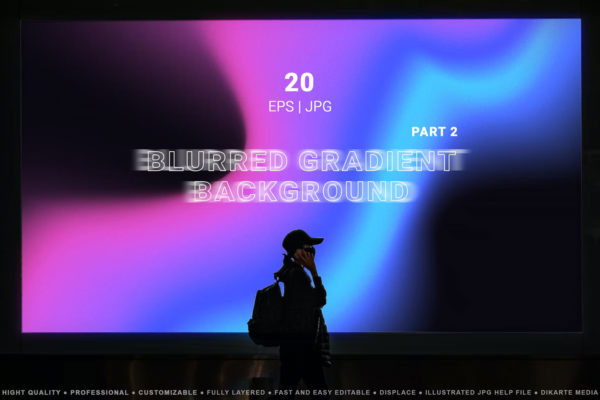 20款未来赛博朋克渐变模糊噪点颗粒纹理背景图片设计素材 Blurred Gradient Backgrounds part 2