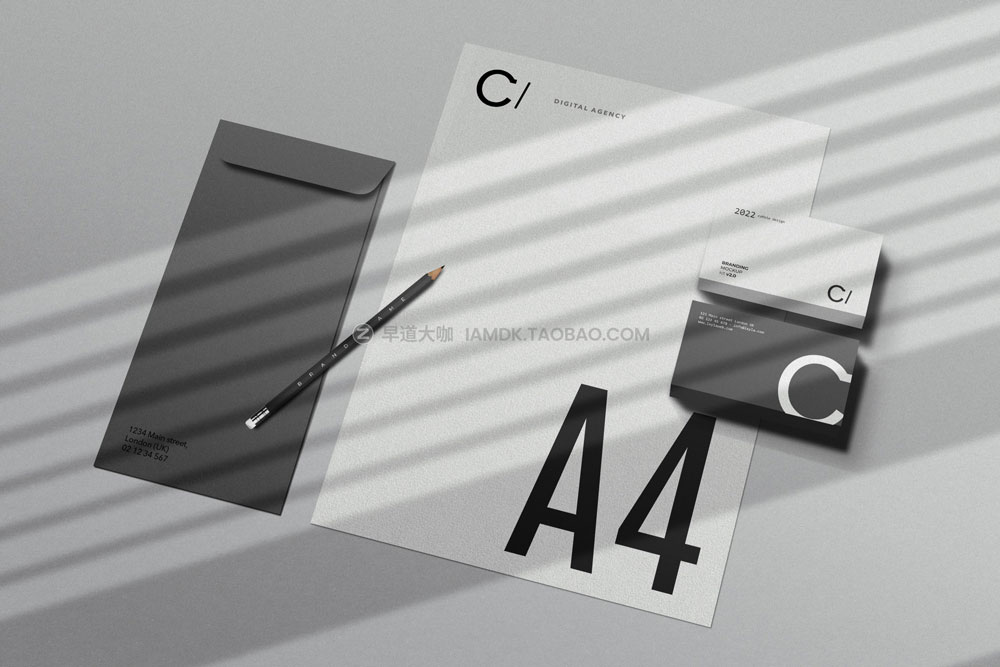 30多款时尚质感品牌logo设计名片信纸折页办公用品展示贴图ps样机 Branding Mockup Kit V2.0插图34