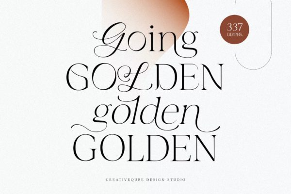 现代婚礼请柬报价徽标logo设计衬线英文字体 Going Golden Font Family