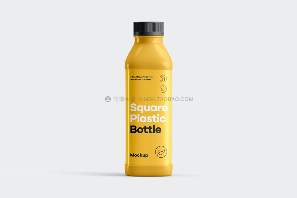 方形塑料瓶果汁饮料瓶子包装设计展示贴图ps样机模板 Square Plastic Bottle Mock-up插图7