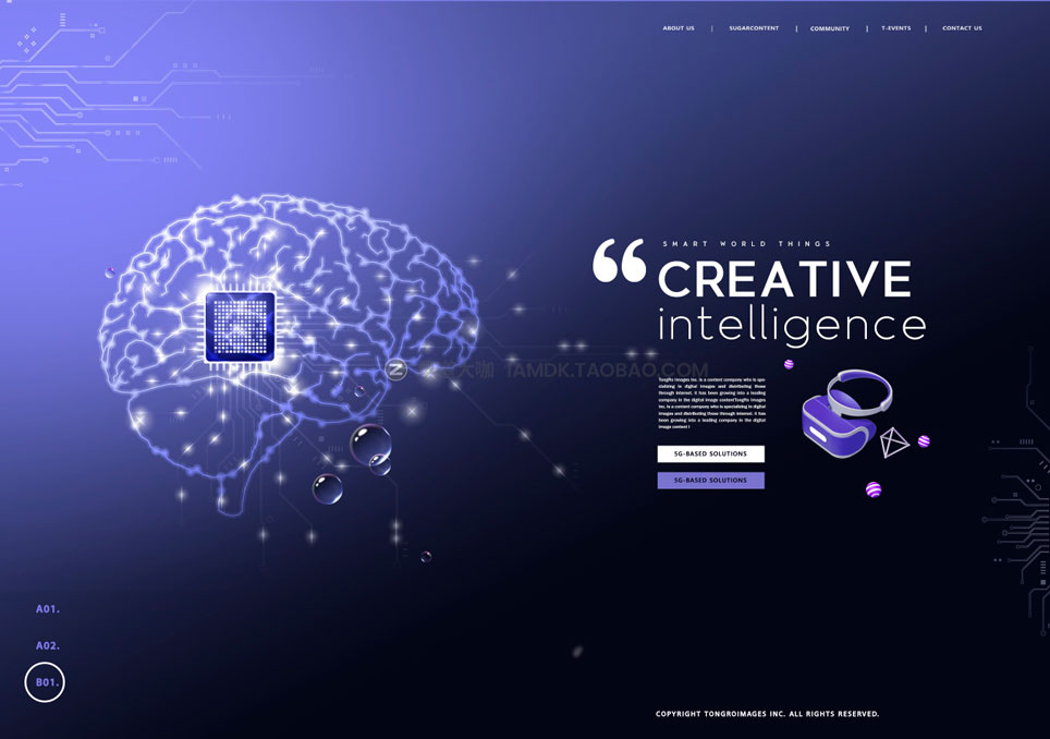 9款潮流创意气泡电子家电海报网站界面设计psd模板源文件 bubble home