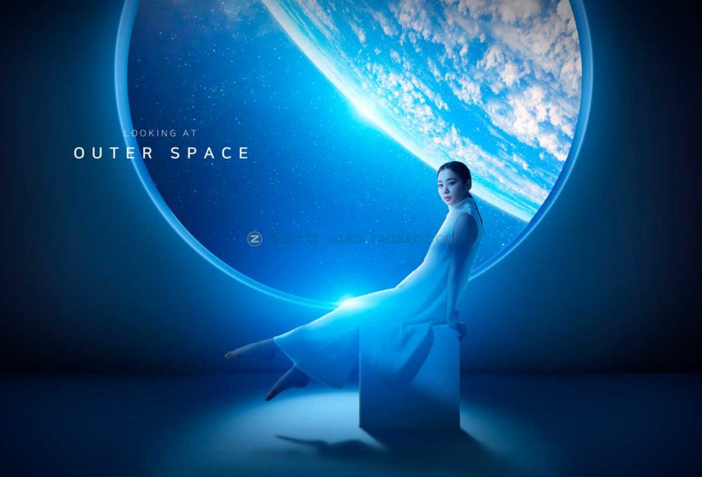 17炫酷高级未来宇宙太空星空视觉kv背景板海报设计PSD模板源文件 Cosmic space background poster template插图15