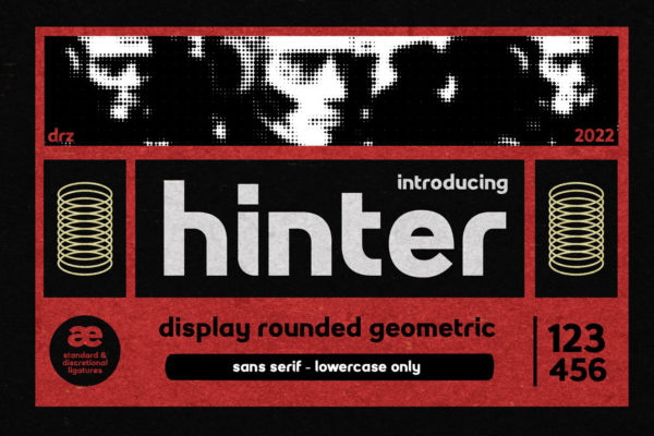 未来科幻机能酸性圆形几何英文字体安装包 Hinter – Rounded Geometric Font