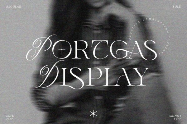 70年代复古杂志封面海报标题品牌徽标logo设计衬线英文字体包 Portgas – Display Modern Serif