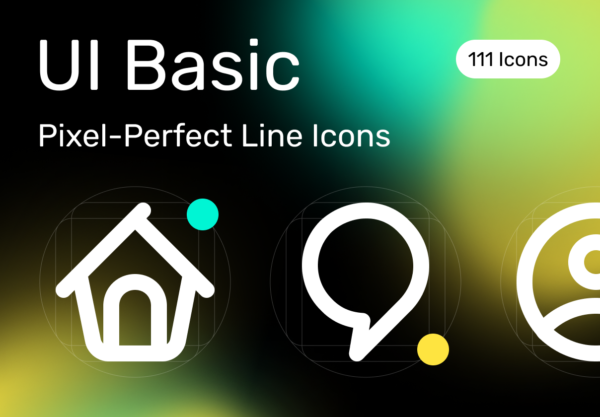 100个时尚app网站web界面设计矢量线稿图标icons设计素材 UI Basic V1.0 — Pixel-Perfect Line Icons