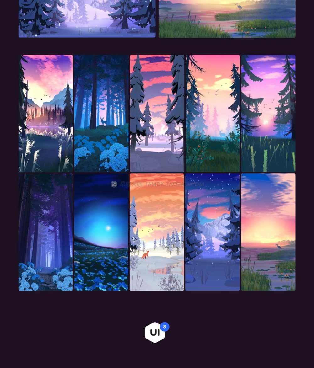 20幅迷人梦幻3D卡通森林风景app网页4K动画插画图片设计素材 Dreams – Animated 3D Landscapes插图2