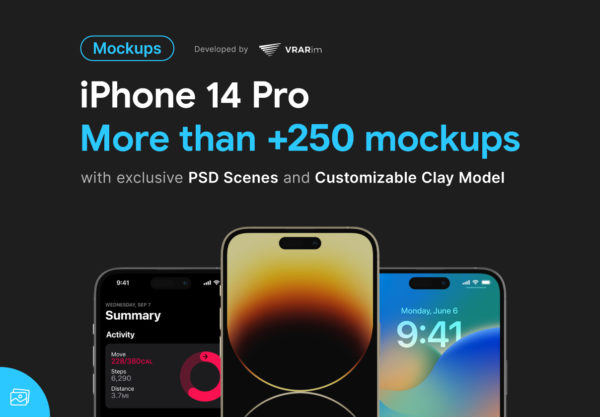 250多个苹果iPhone 14 Pro手机屏幕演示样机模型psd&png设计素材合集 iPhone 14 Pro Mockups Collection