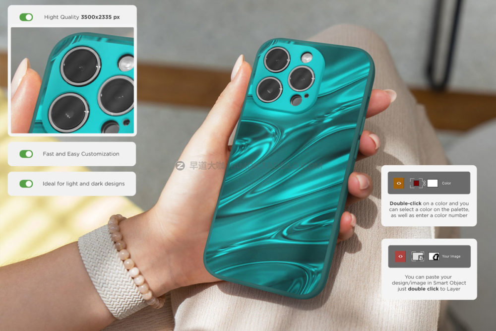 23款时尚苹果iPhone 14 Pro手机壳图案设计展示贴图psd样机模板 iPhone 14 Pro White Case Mockups插图12