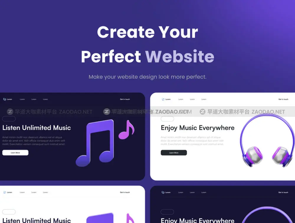 15个高级音乐主题网站app界面设计3d立体图标icon设计素材 MYMUSIC – 3D Music Icons插图4