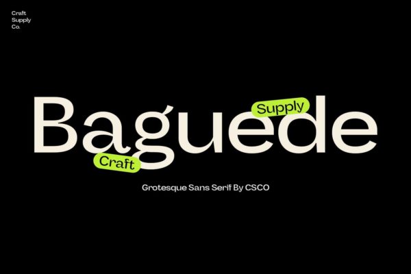 现代复古怪诞酸性海报包装标题品牌设计英文字体安装包 Baguede – Grotesque Sans Serif