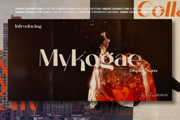 复古女性化杂志排版品牌设计无衬线英文字体安装包 Mykogae Font Family