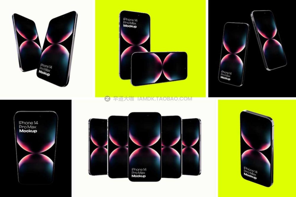25款2022款iPhone 14 Pro Max苹果手机UI界面设计屏幕演示样机模板 iPhone 14 Pro Max Mockup Pack插图1 25款2022款iPhone 14 Pro Max苹果手机UI界面设计屏幕演示样机模板 iPhone 14 Pro Max Mockup Pack插图1