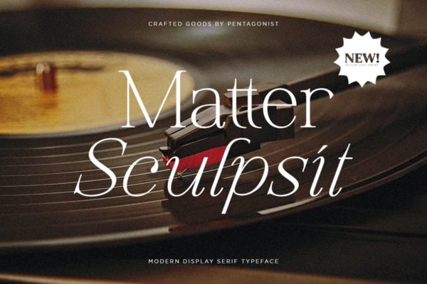 60年代复古优雅时尚极细杂志海报logo标题设计衬线英文字体 Matter Sculpsit Font