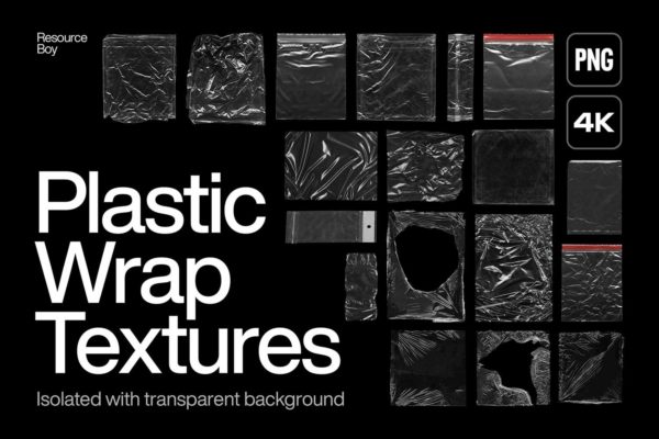 120款褶皱撕破透明塑料保鲜膜气泡塑料袋纹理背景图片设计素材 120 Plastic Wrap Textures