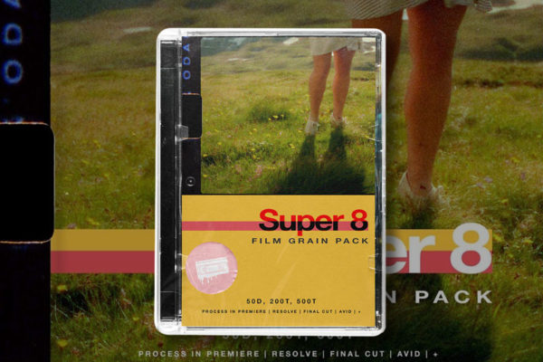 36组复古电影风格SUPER 8胶片扫描遮罩泄露颗粒噪点背景视频素材 Video Milkshake Super 8 Film Grain Pro 6K