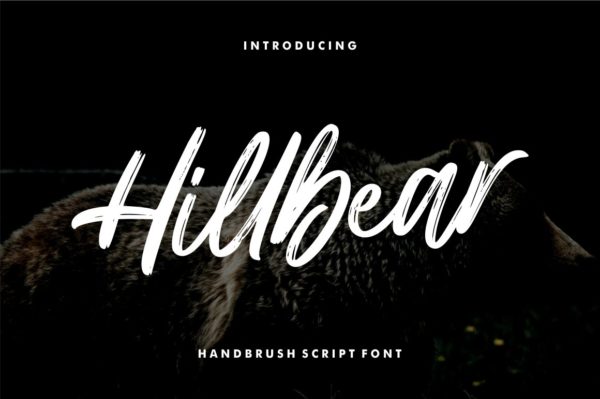 现代手写毛笔笔刷效果英文字体安装包 Hillbear – Handbrush Script Font