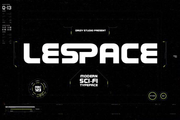 未来科幻人工智能机能标题logo设计无衬线英文字体 Lescape – Modern Sci-Fi Font