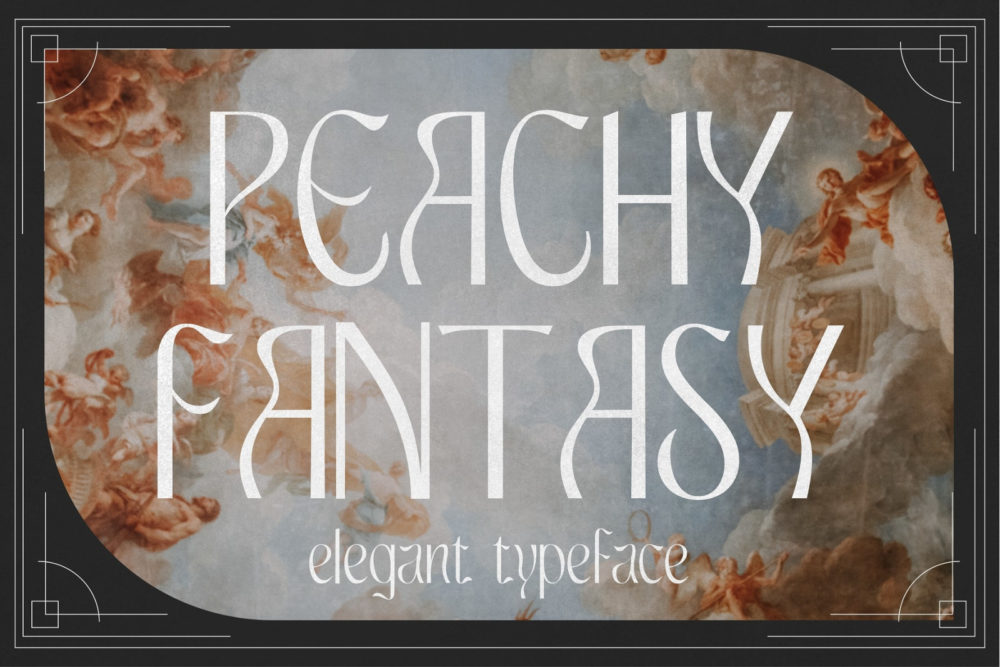 复古新潮酸性逆反差海报杂志排版标题logo设计psai英文字体安装包 Peachy Fantasy Font插图