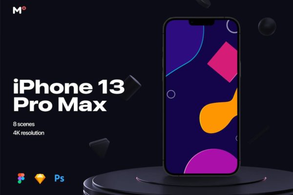 8款高级质感苹果iPhone 13 Pro Max手机屏幕演示样机模板 8 Custom mockups