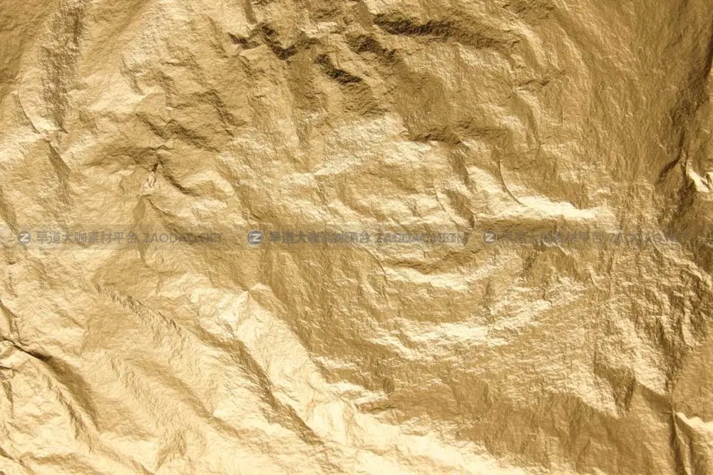 20张折痕褶皱金色闪亮皱巴巴金箔纹理背景叠加图片设计素材 20 Crumpled Gold Texture插图10