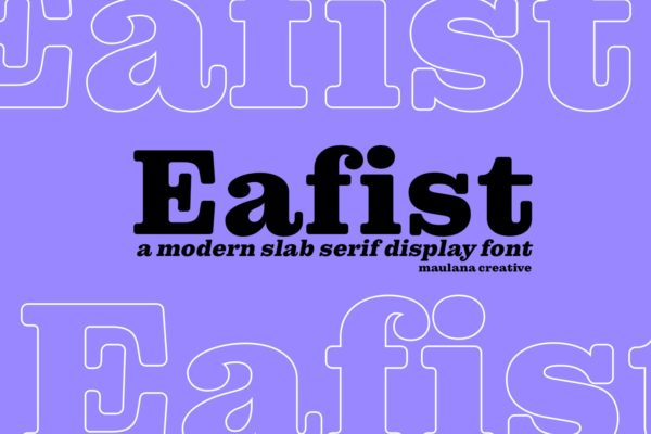 复古电影书籍标题徽标logo设计圆角衬线英文字体 Eafist Retro Serif Font